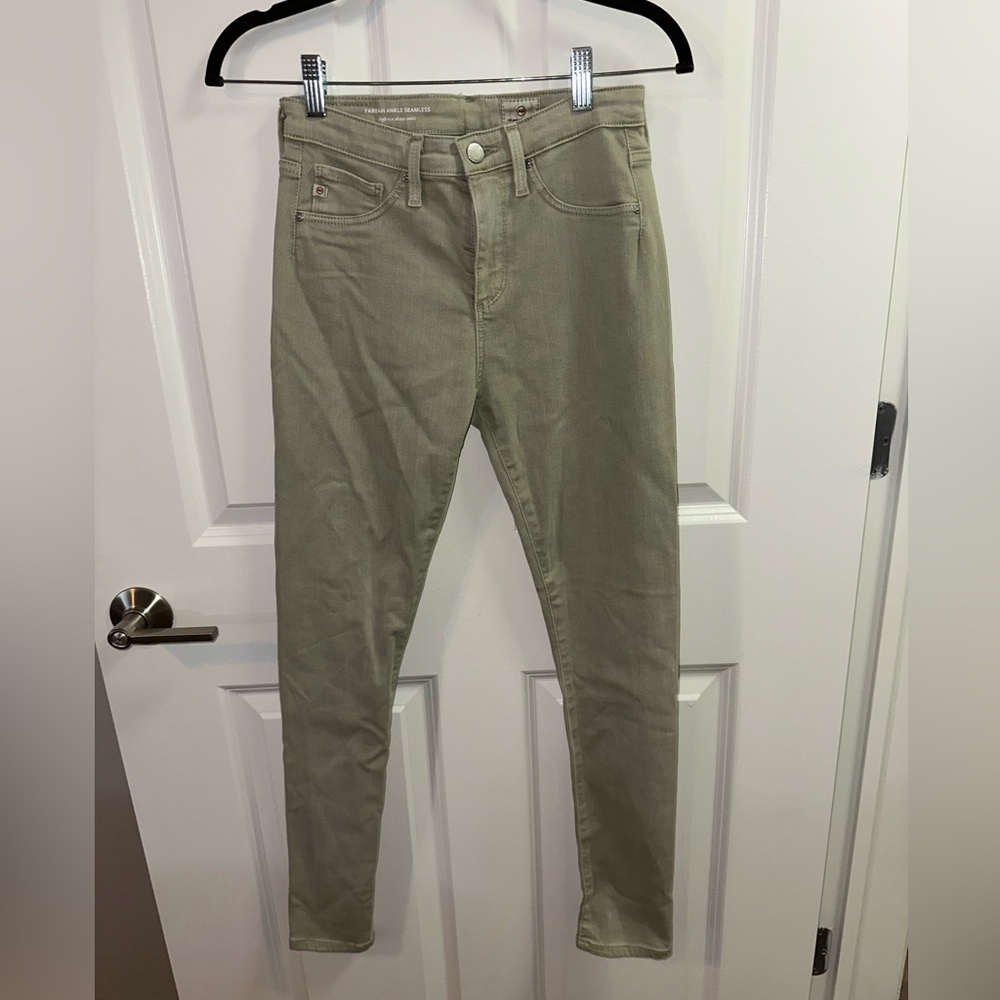 Farrah Ankle Seamless Olive Green Jeans